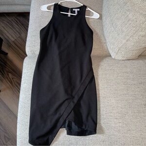 Leith Black Asymmetrical Halter Sheath Dress